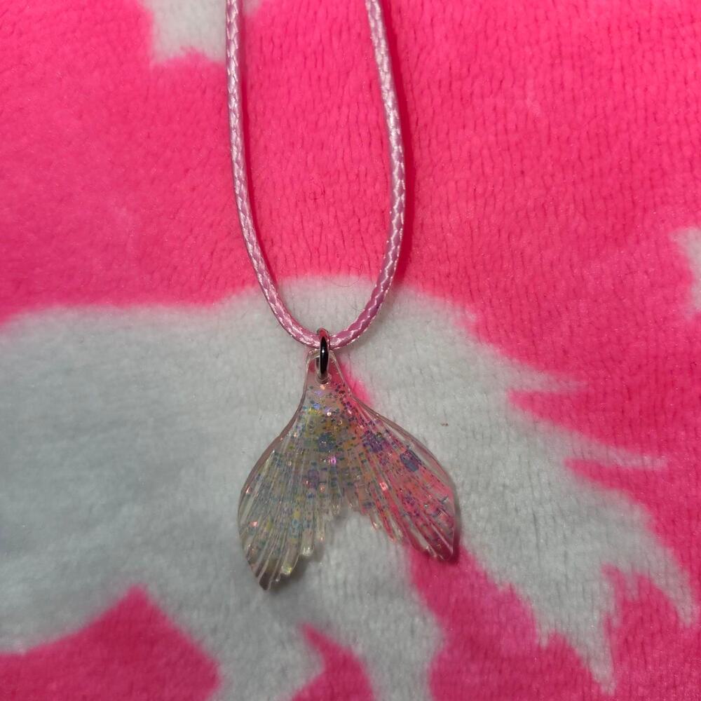 Pink Mermaid Tail Adjustable Cord Necklace